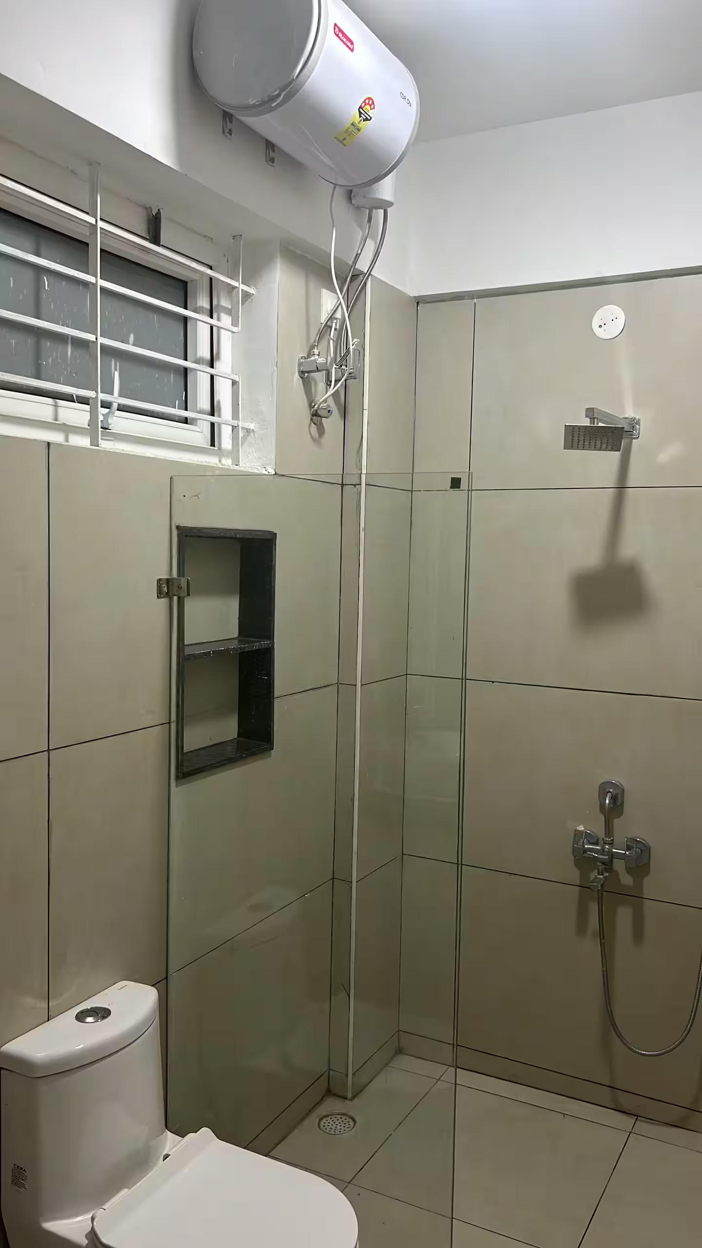 Modern bathroom with hot water